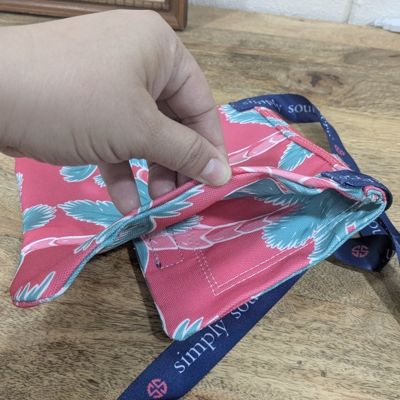 NWOT!! Simply Southern Pink and Teal Palm Print Pouch - Picture 5 of 14